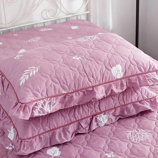 Pillowcase A Pair of Cotton Thickened Double Pillowcase Simple Printing Zipper Pillowcase