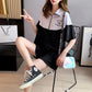 Cotton-containing Casual Suit Women's Summer Cute All-match Short-sleeved Shorts Sportswear Two-piece Thin Fabric Light and Breathable
