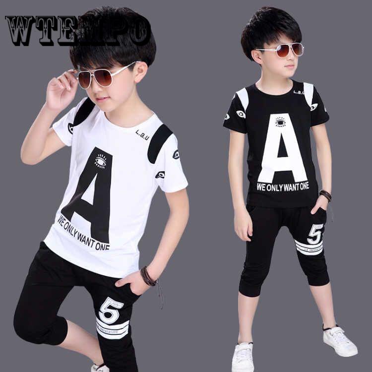 Summer Baby Boys Girls Clothes Sets Short Sleeve Letter Print T-shirt Tops+Shorts Outfits