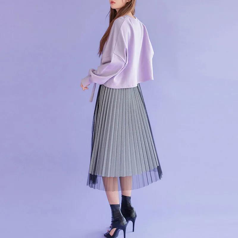 Sweatshirt Women Spring and Autumn Purple Blouse Women Sweet Loose Hoodi