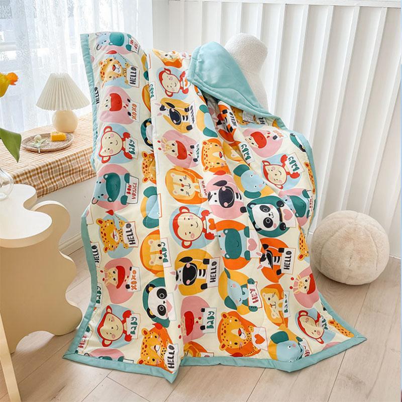 Children's Summer Quilt Kindergarten Baby Summer Cool Air Conditioner Thin Quilt Cartoon Infant Lunch Break Quilt Machine Washable