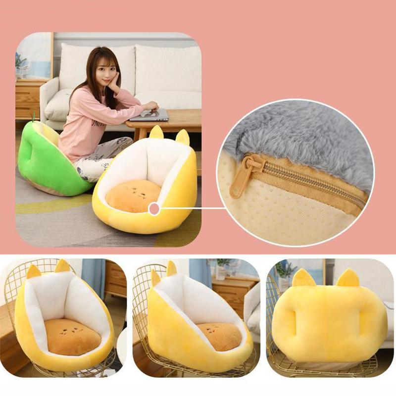 Non-slip Bottom Plush Cushion Semi-surround Tatami Futon Good Flexibility Home Bedroom Living Room Balcony Relax Furniture Removable