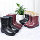 Ladies Rain Boots Mid Tube Faux Leather Anti-Slip Water Shoes Water Boots Kitchen Waterproof Shoes
