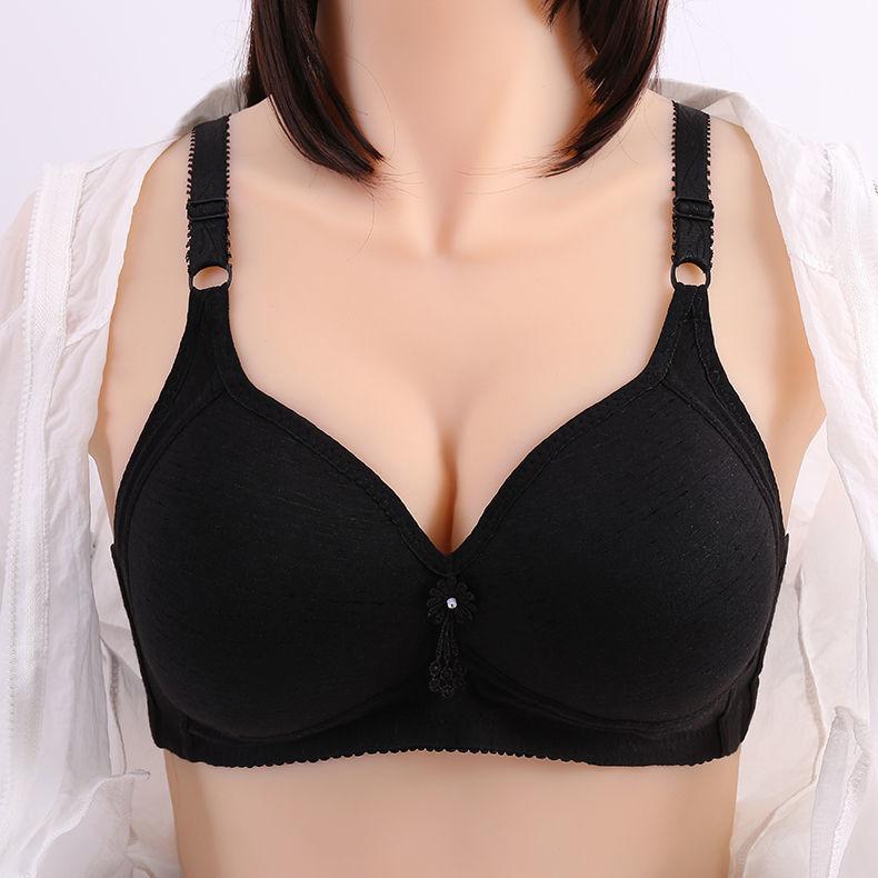 Thin, Breathable Large Size Bra Gather No Steel Ring Underwear Bra Lightweight Breathable Embroidered Pendant Comfortable and Soft