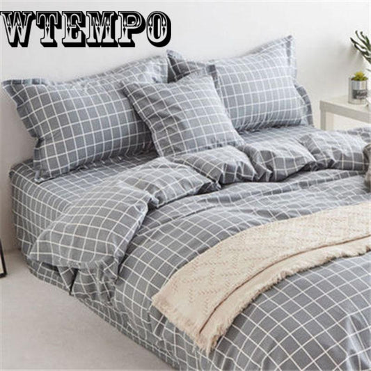 BrandNew Bedding Set Geometry Grid Simple Style Bedspread Striped Bed Sheet Pillowcases Home Decor