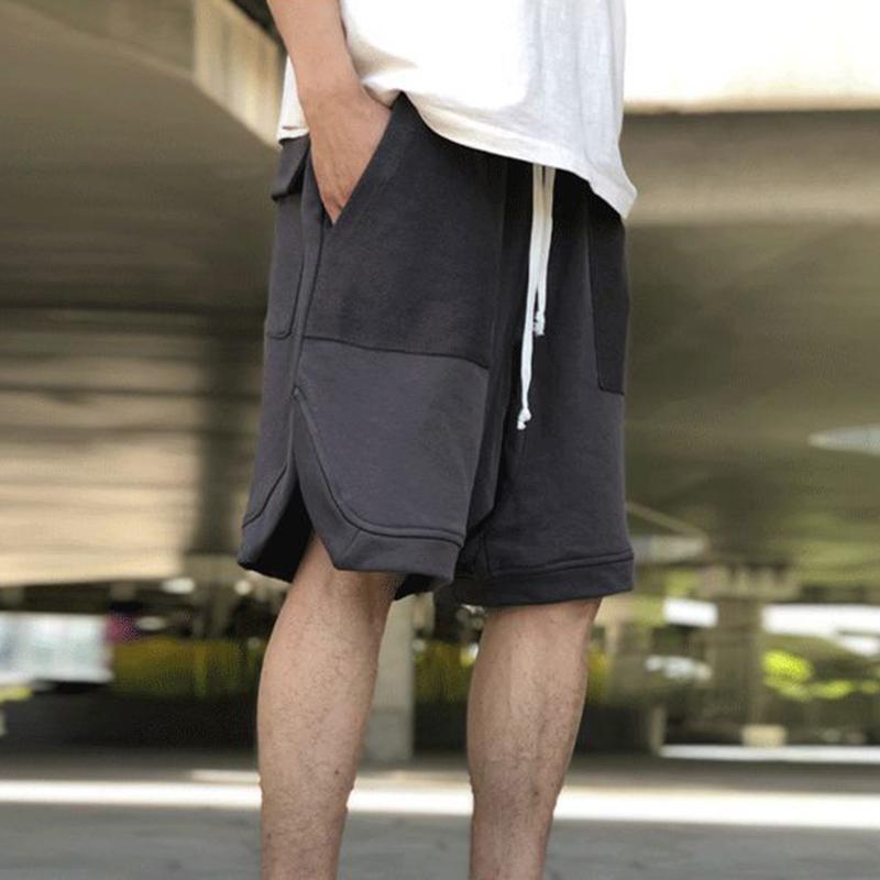 Street Trend Hip-hop Loose Shorts Gray Men's and Women's Summer Cotton High Street Knitted Five-point Pants Shorts