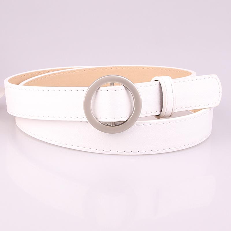 Women Belts Solid Color Thin Skinny Waistband Adjustable Belt Leather Waist Belts Women