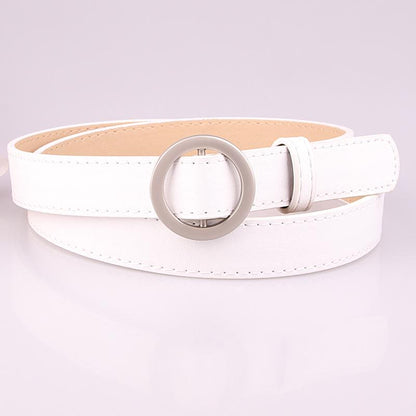 Women Belts Solid Color Thin Skinny Waistband Adjustable Belt Leather Waist Belts Women