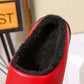 Winter Ladies Leather Warm Slippers Plus Velvet Thickening Plus Cotton Non-slip Wear-resistant Waterproof Cotton Slippers