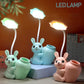 Led Student Pen Holder Desk Lamp Eye Protection Learning Plug Dual-use Dormitory Bedside Reading and Writing Lamp Bedroom Night Light