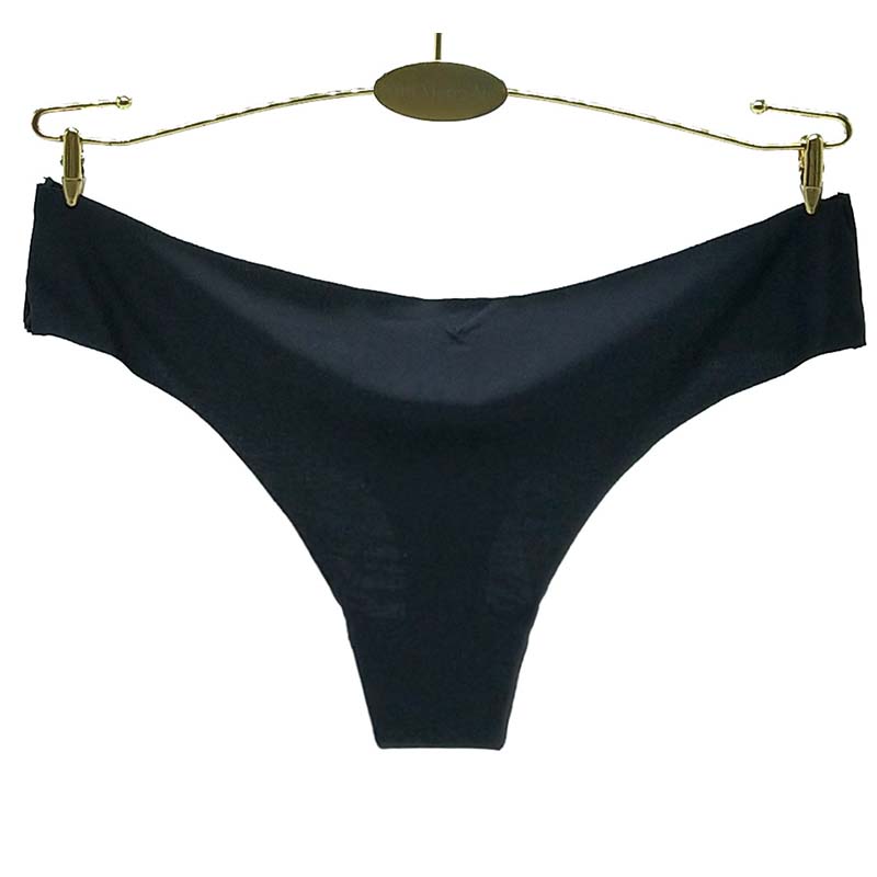 6 Pieces/set of Ice Silk Seamless T-shaped Panties Feminine Fashion Large Size Wide Belt Pure Color Panties