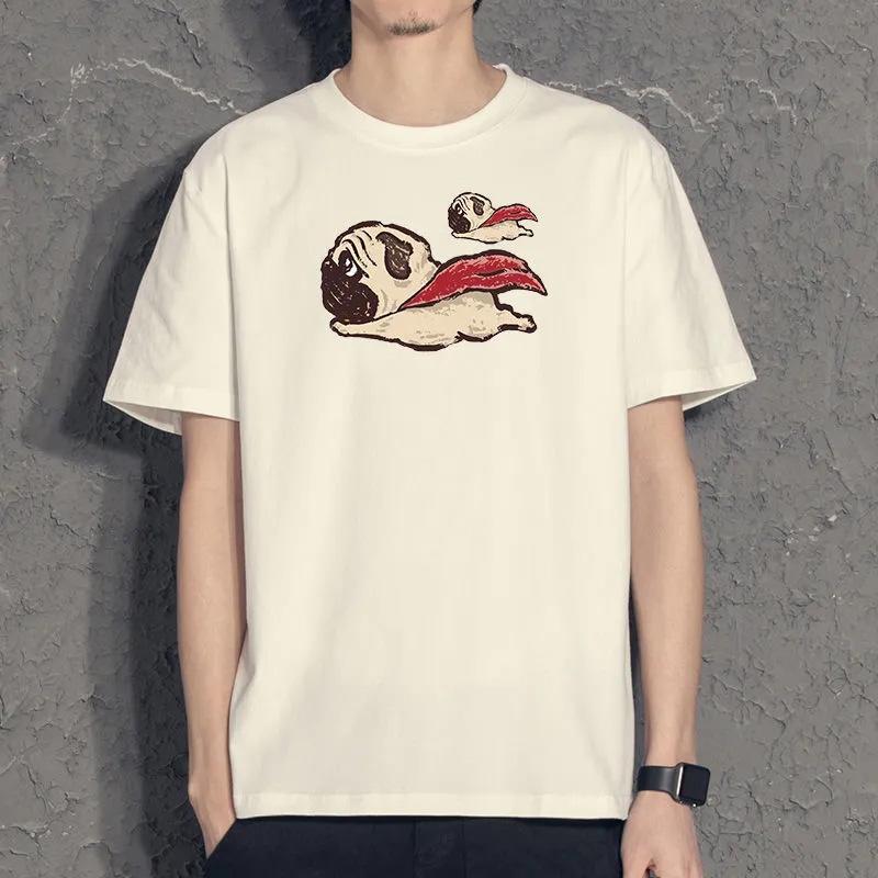 Panda Print Short-sleeved Men's Simple Casual Bottoming Shirt Student T-shirt Trendy Small Fresh Boys Half-sleeved