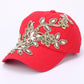Spring New Shiny Fashion Women Diamond Flower Baseball Cap Lady Rhinestone Jean Ha