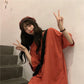 Women Dress Girl Loose O-Neck Casual Long T-shirt Dress Big Loose Home Outer