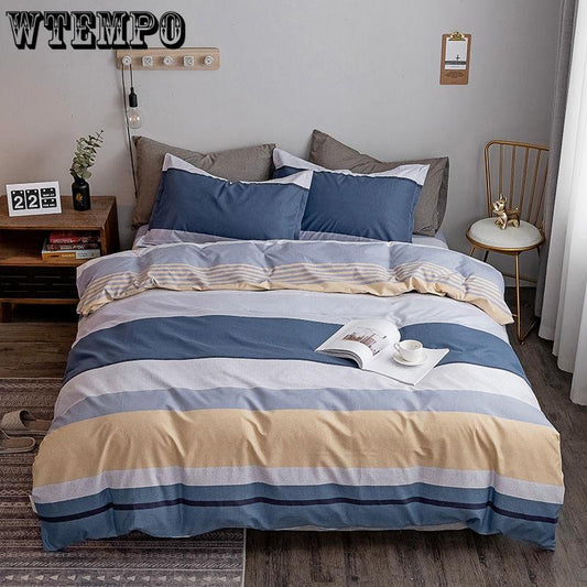 Bedclothes Urban Stripe Home Textile Four Piece Set Soft and Comfortable Quilt Cover