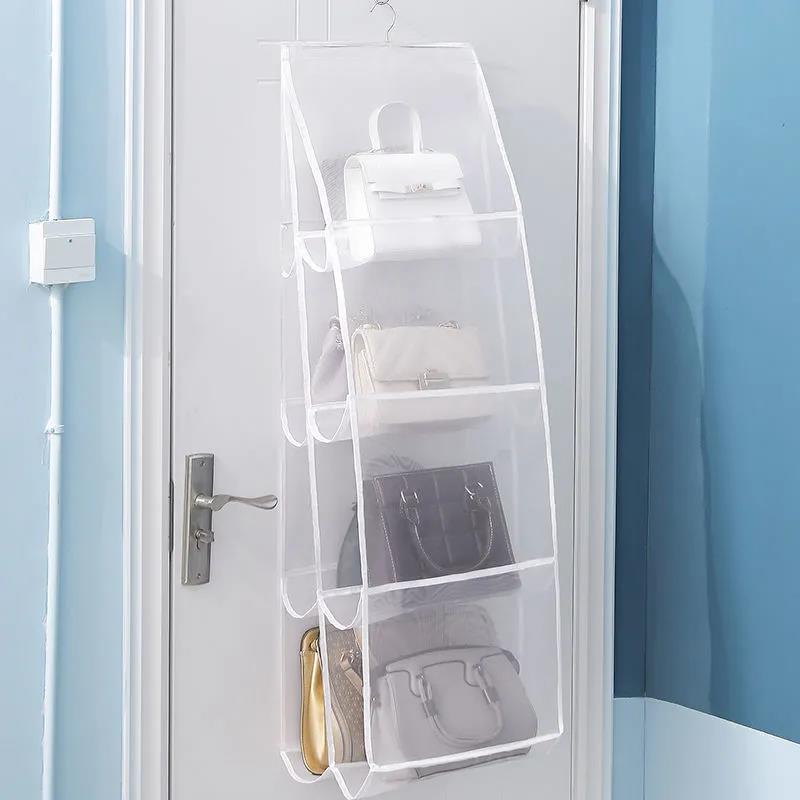 6/8 Pocket Bags Hanging Bags Handbags Wallets Storage Bags Double-sided Storage Artifacts Dustproof Suspension Punch-free Bags Wardrobe Storage Bags