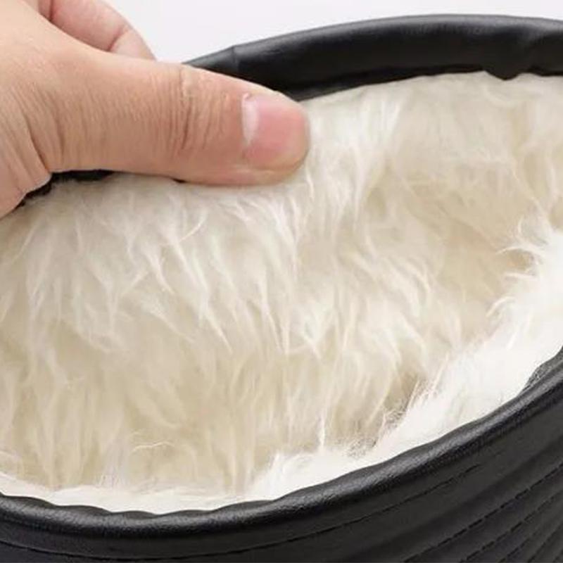 High Tube Rain Boots Men Thickened Middle Tube Rain Boots Warm Shoes Winter Water Shoes Cotton Rubber Shoes Plus Cotton Overshoes Car Wash Shoes