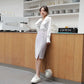 Irregular Chiffon Hip Skirt Beaded Button Women's Spring and Summer New High Waist Mid-length Skirt Split Black Professional Office Skirt