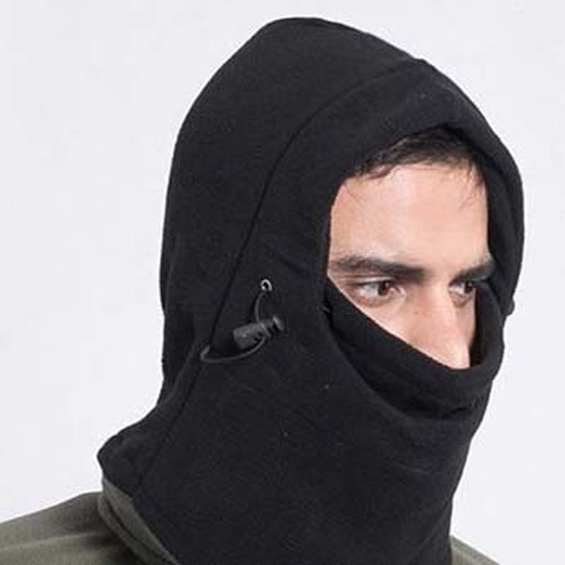 Winter Outdoor Riding Windshield Mask with Fleece Hood Thickened Warm Ski Cap Mask