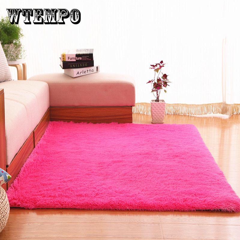 Living Room Carpet European Fluffy Mat Kids Room Rug Bedroom Mat Antiskid Soft Faux Fur Area