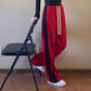 Sports pants spring and autumn striped color contrast loose and thin high waist vertical straight pants casual wide leg pants women