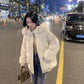 Hooded Big Fur Collar Short Lightweight Cotton Jacket Women Winter Loose Bread Jacket Thickened Warm Winter Cotton Jacket Thickened Jacket