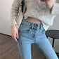 Double Button Women's High Waist Jeans Pencil Pants Korean Style Elastic Thin and High Pencil Pants Ladies Leggings