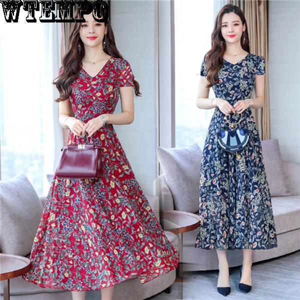 Dress Spring and Summer Large Size Waist Slimming Long Section Fashion Women's Printed Skirt