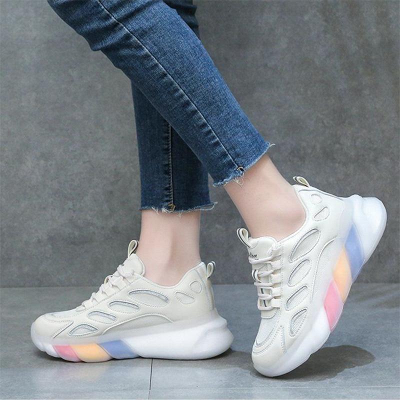 Thick-soled Height-increasing Shoes Fashion Ladies  All-match Casual Sports Shoes Spring and Summer Outdoor Running Breathable Clearance Shoes