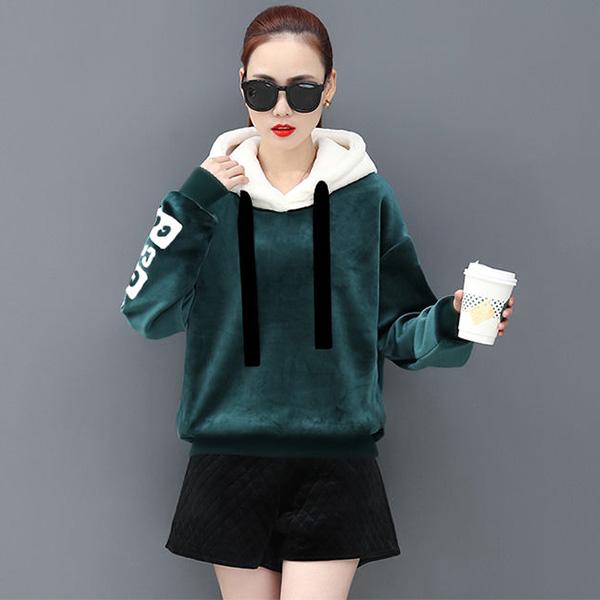 Autumn and Winter Thickening Fashion Sweater Female Print Student All-match Jacket Harajuku Jacket Tide