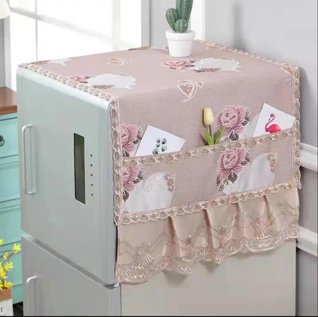 High-grade Lace Refrigerator Cover Dust Cover Single Door Double Door Universal Refrigerator Cover Cloth 55*140cm