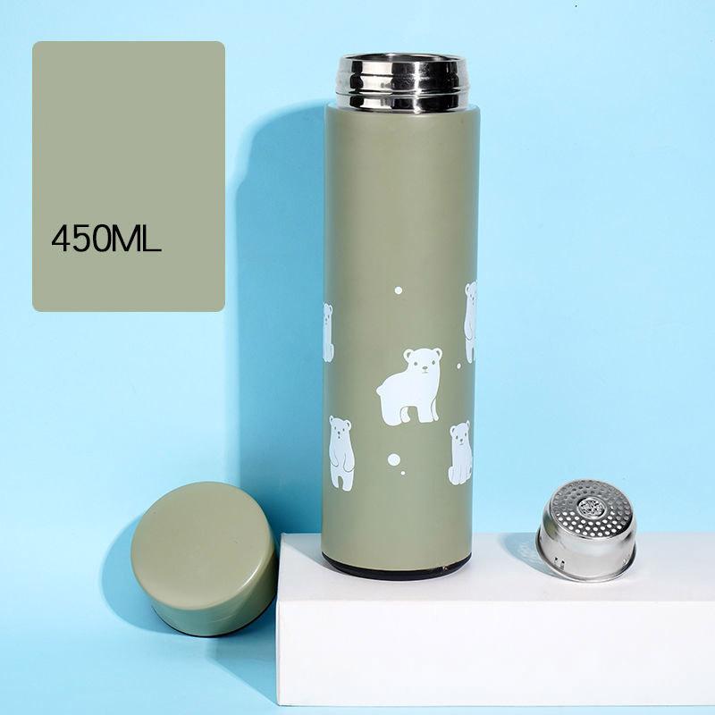 Intelligent Temperature Measuring Mug for Men and Women Portable Vacuum 304 Stainless Steel Water Cup Student Cute Korean Teacup Ins