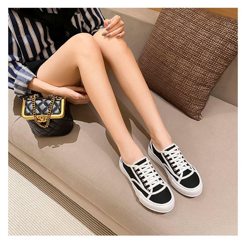 Women's Shoes Influx of Students Korean Version of The Single Thick-soled Casual Board Shoes Canvas Shoes Women's White Shoes