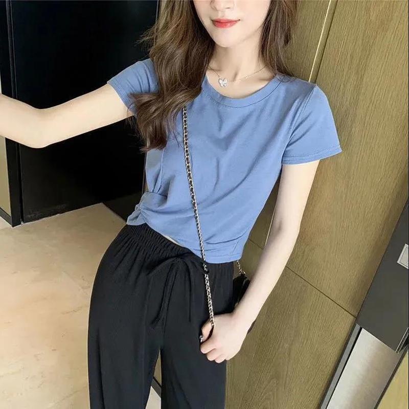 Two-piece Women's Loose T-shirt + Straight Loose Wide-leg Pants Casual Suit Women's Summer Home Wear Casual Sports Suit