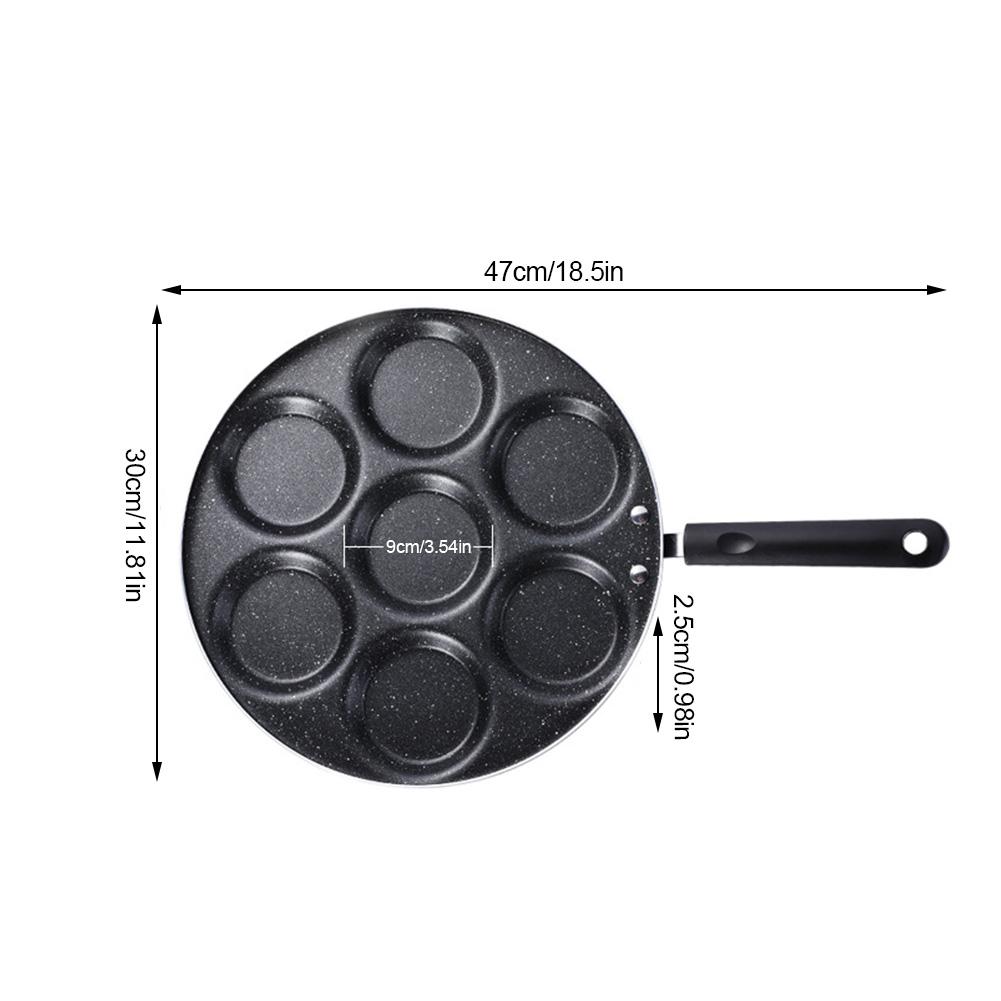 Egg Frying Pan 7-Cups Non Stick Multifunctional Aluminium Fried Cooker
