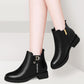 High-quality Soft Leather Short Boots Women's Thick Heel Women's Boots Winter Mom Women's Shoes All-match Flat Chelsea Boots