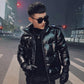 Men's Jacket Winter Coat Men's Tide Korean Style Stand-up Collar Short Shiny Cotton Jacket Trend Padded Jacket Men