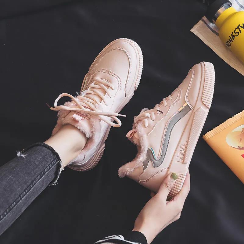Women Autumn and Winter Cotton Shoes All-match Sports White Shoes Women's Low-top Casual Canvas Shoes