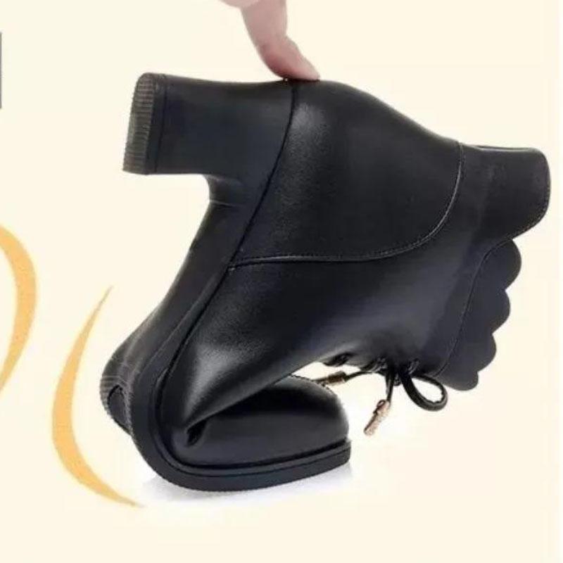 Women's Autumn and Winter Warm and Comfortable Cotton Boots Short Tube Plus Suede Leather Shoes