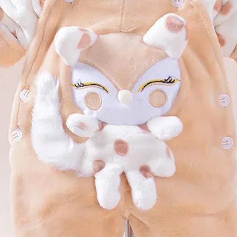 Newborn Flannel Children's Bib Set Clothes Western-style Solid Color Hooded Baby Cotton Jacket Winter Thin Cotton Three-piece Set