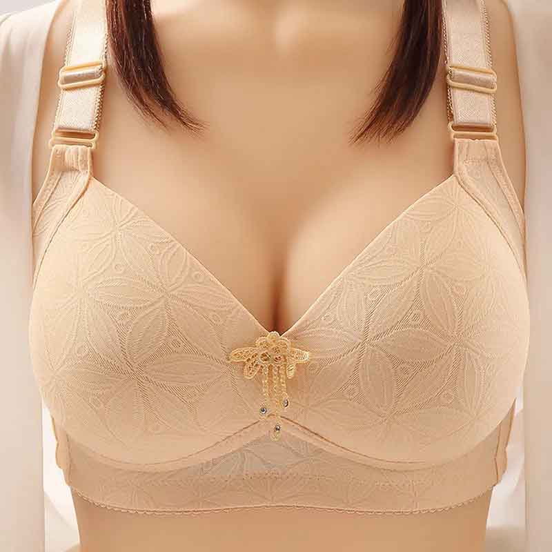 Large Size Comfortable No Steel Ring Thin Bra Gathers The Auxiliary Breasts Anti-sagging Adjustable Anti-glare Sports Bra