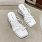 Roman Sandals Slippers Women's Outer Wear Summer Slope   Fashion Black Flip-flops High Heels Summer