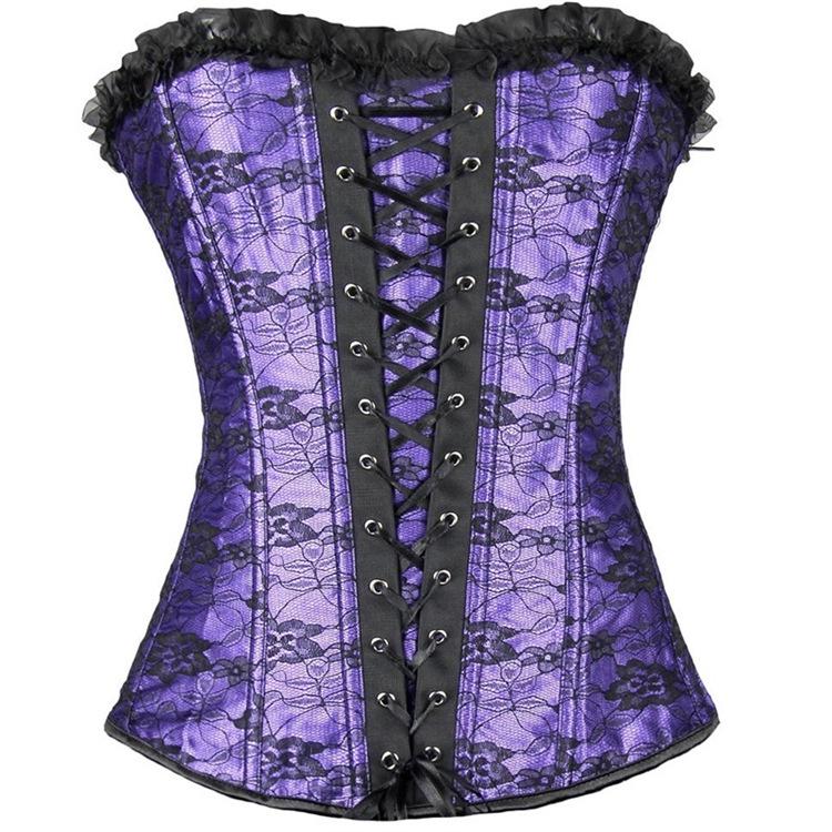 Steel Boned Corset Double Steel Boned Long Line Edwardian Underbust Waist Corset Top Abdomen Belt