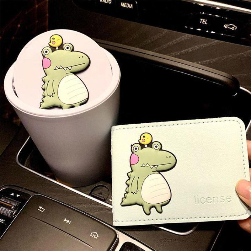 Car Trash Can Storage Driver's License Bag Mini Car Cup Holder Car Bag Trash Can Cute Creative Car Supplies
