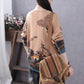 Vintage  Literary Print Long-sleeved Sweater Women Fall/winter Oversized Knit Sweater Outwear  Pullover Jumper Top with Pocket
