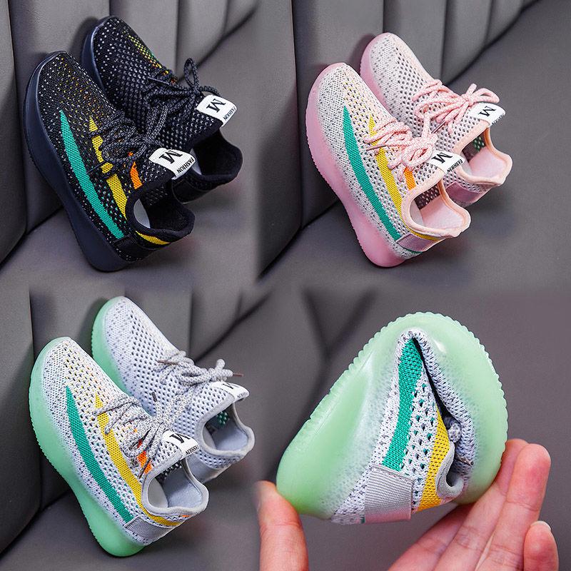 2020 Spring Boys Running Shoes Girls Casual Breathable Flying Woven Coconut Shoe Net Children's Sneakers