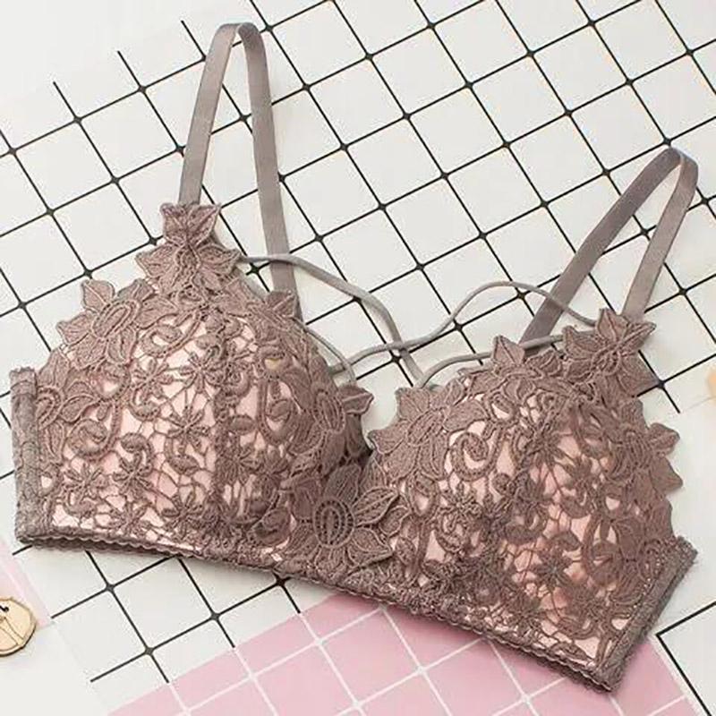 Sexy Beautiful Back No Steel Ring Thin Lace Gathered Anti-sagging Comfortable Breathable Bra Women's Underwear Bra