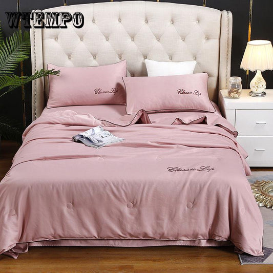 French Wedding Bedding Set Satin Embroidery Lace Silk Mix Cotton Luxury Duvet Cover Flat