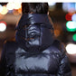 White Duck Down Jacket Women's Hooded Thickened Simple Long Over-the-knee Slim Coat