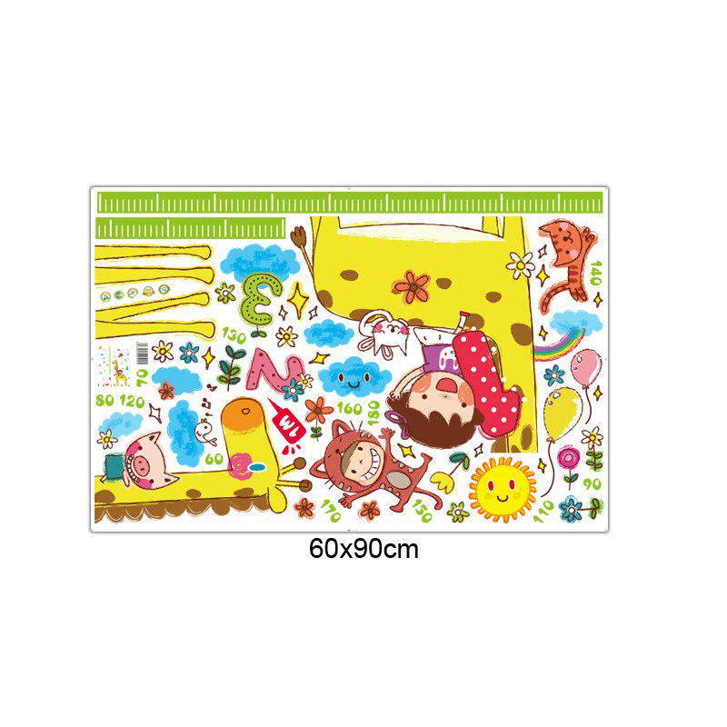 [Wall sticker] Diy Giraffe Height Chart Measure Wall Stickers Wall Decals Cartoon Animal Park Kids B